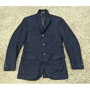 Polo Ralph Lauren Blazer Mens 38R Navy Blue 3 Button Unstructured Virgin Wool